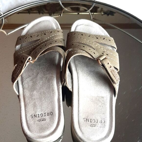 EARTH ORGINS Tan Slide Sandals sz 10 M‎ - Picture 4 of 7